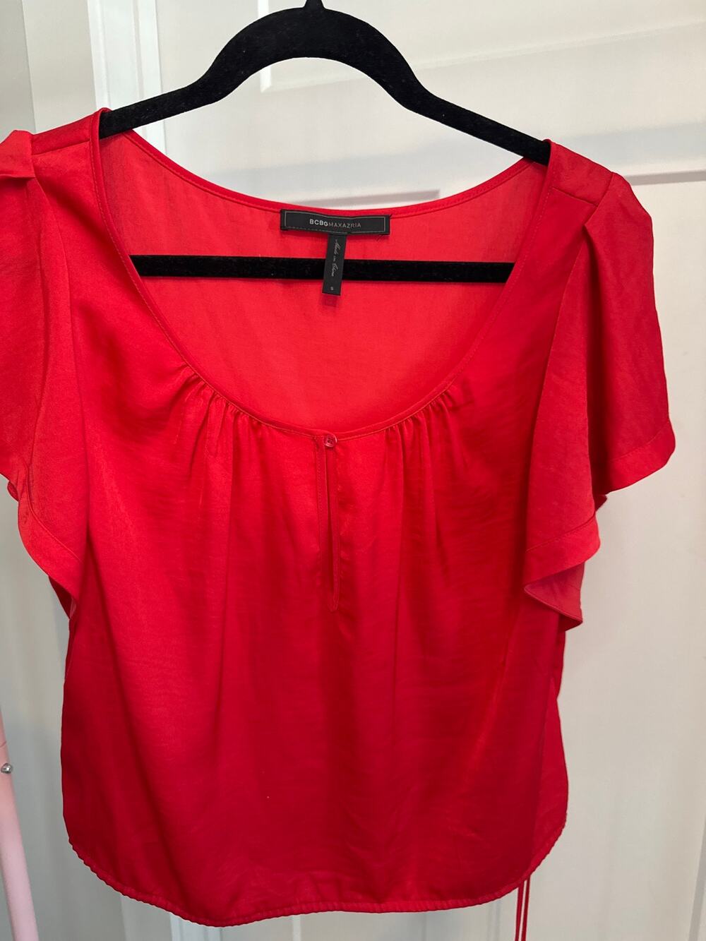 BCBG red silky top Small